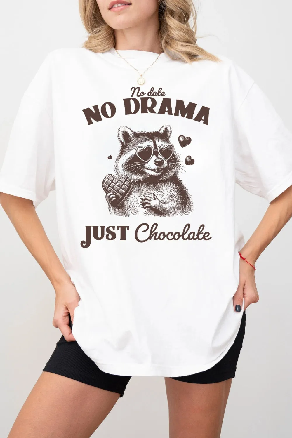 No Date No Drama Just Chocolate Tee For Women sold by Fancy Tees product image thumbnail 2