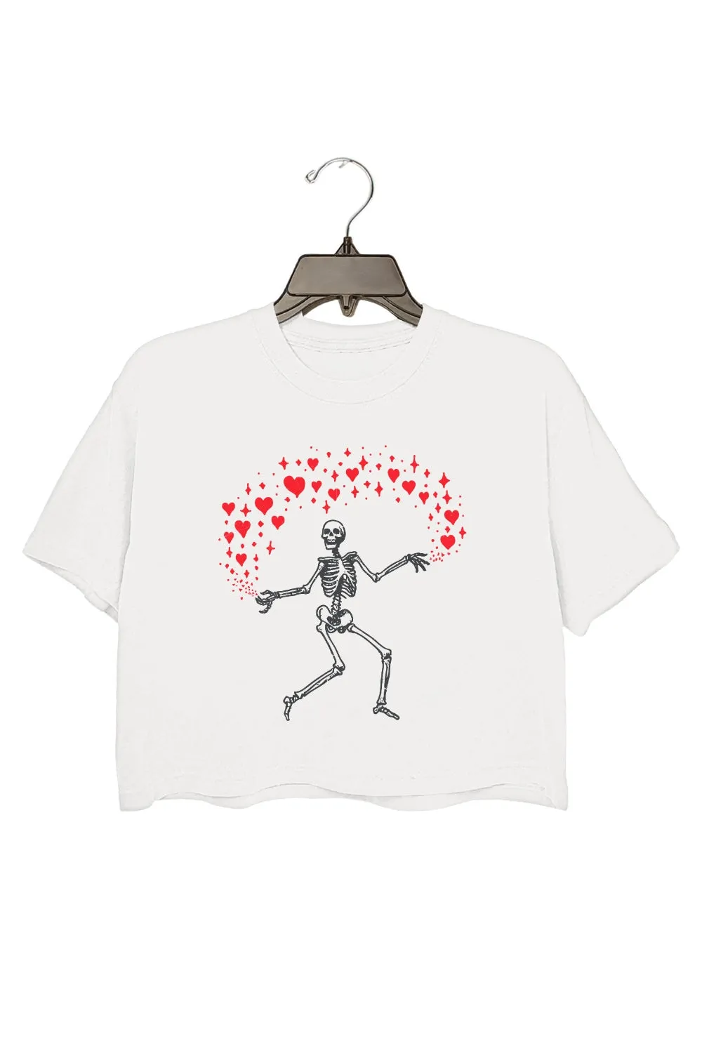 Skeleton Spreading Love Crop Top For Women sold by Fancy Tees
