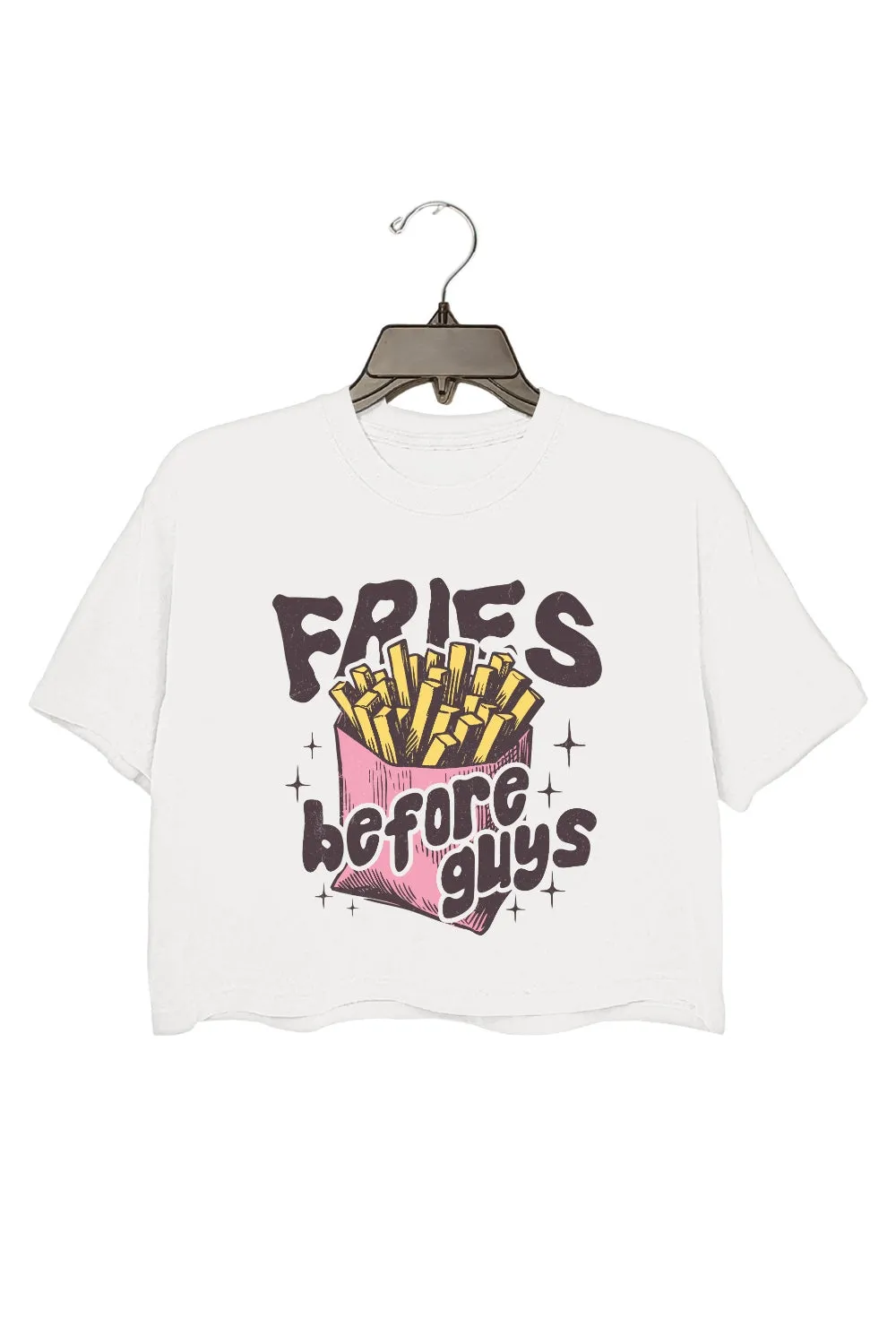 Fries Before Guys Funny Crop Top For Women sold by Fancy Tees