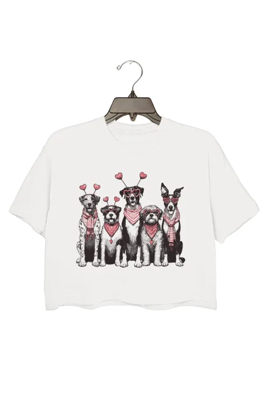 Valentines Cute Dogs Crop Top For Women sold by Fancy Tees