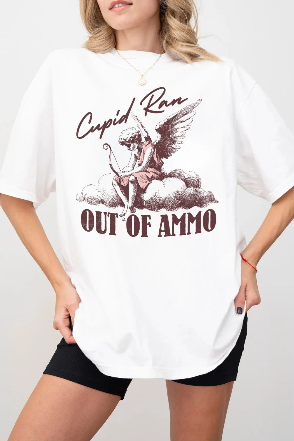 Cupid Ran Out Of Ammo Tee For Women sold by Fancy Tees product image thumbnail 2