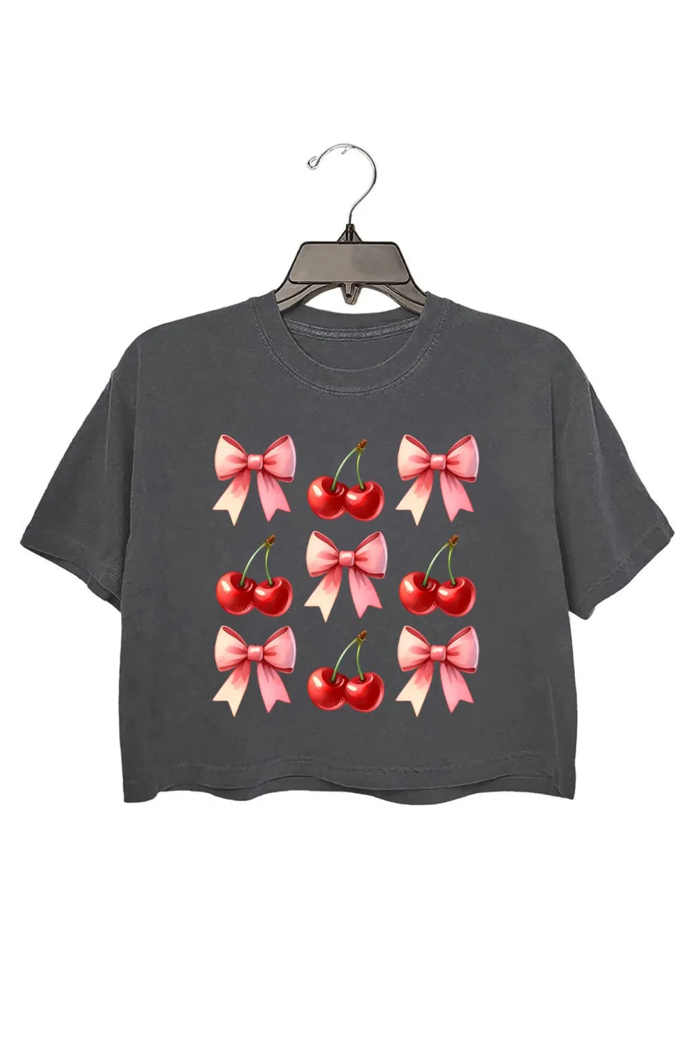 Cherries Bows Valentine Crop Top For Women sold by Fancy Tees