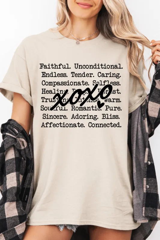 Xoxo Words Valentine's Day Tee For Women sold by Fancy Tees