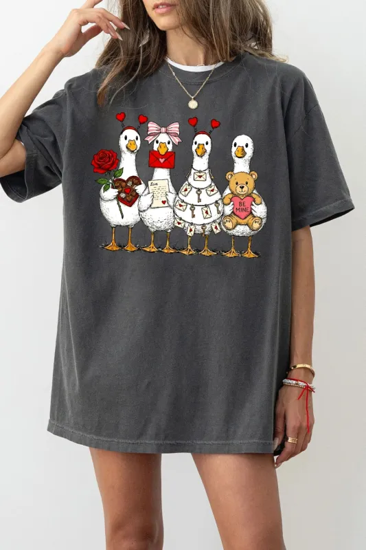 Valentine Cute Goose Coquette Tee For Women sold by Fancy Tees