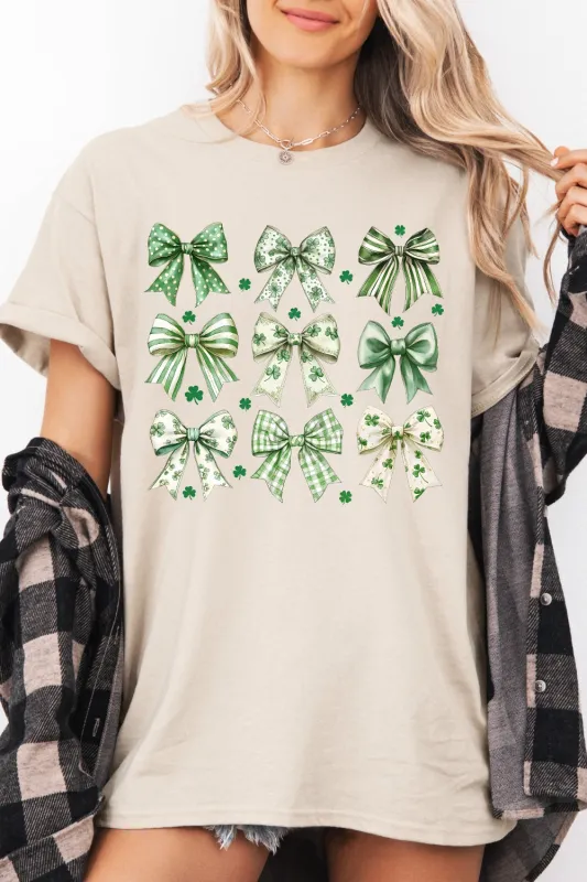 Retro Coquette Bow St Patrick's Day Tee For Women sold by Fancy Tees