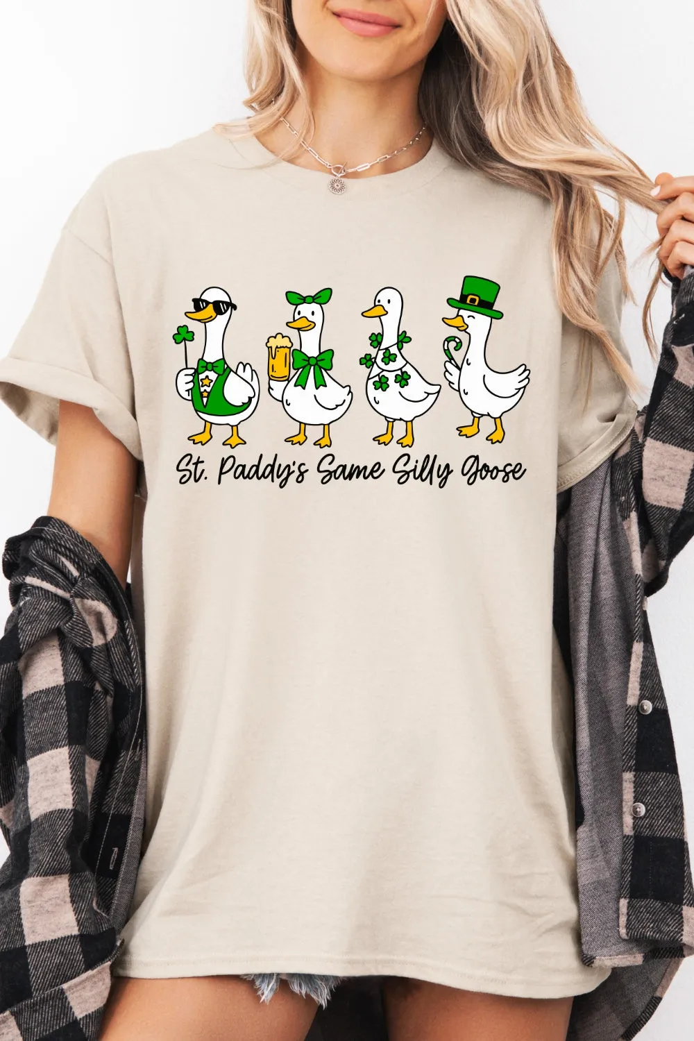 Funny St. Patrick's Day Silly Goose Tee For Women sold by Fancy Tees product image thumbnail 2