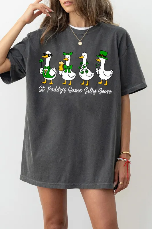 Funny St. Patrick's Day Silly Goose Tee For Women sold by Fancy Tees