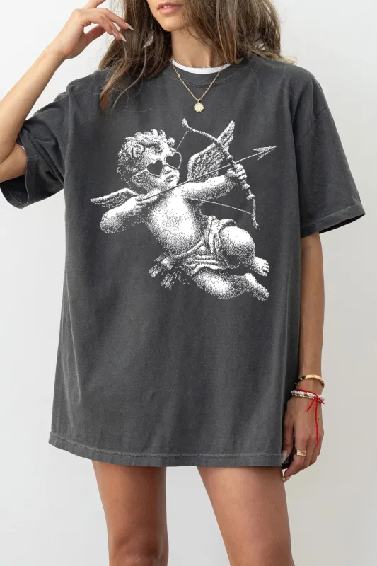 Halftone Cupid Trendy Valentine Tee For Women sold by Fancy Tees