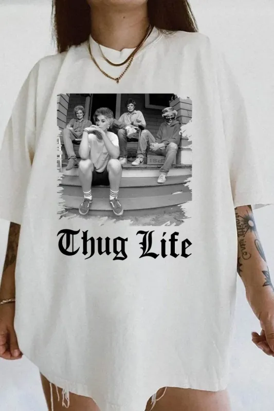 Retro Thug Life Golden Friends Tee For Women sold by Fancy Tees