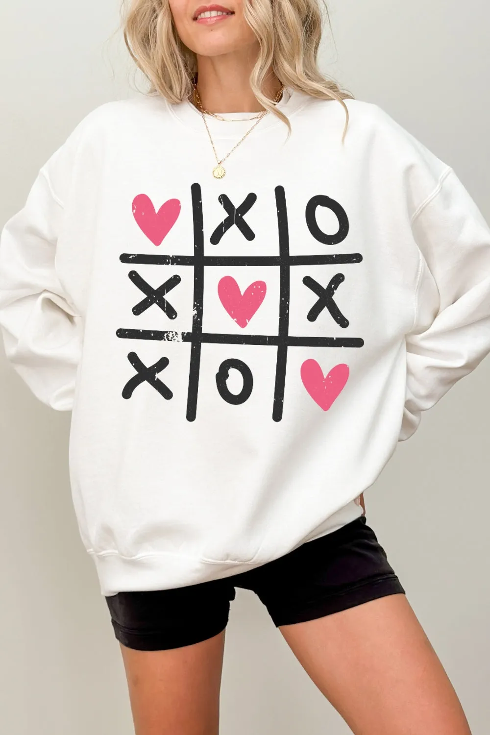XoXo Tic-Tac-Toe Sweatshirt For Women sold by Fancy Tees product image thumbnail 2