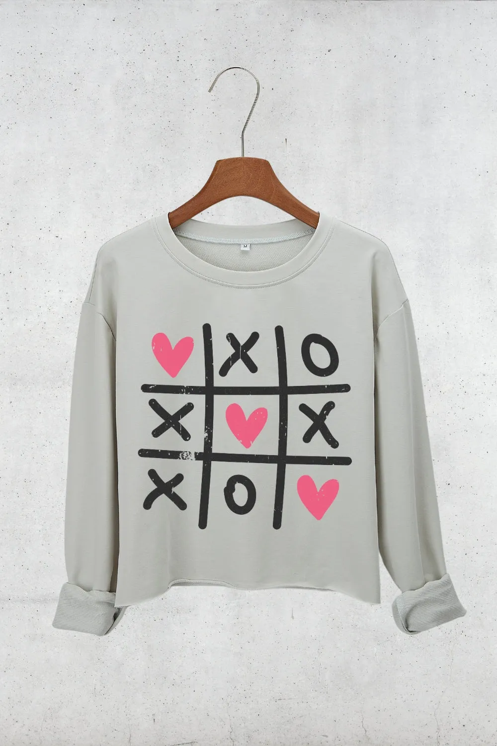 XoXo Tic-Tac-Toe Crop Sweatshirt For Women sold by Fancy Tees