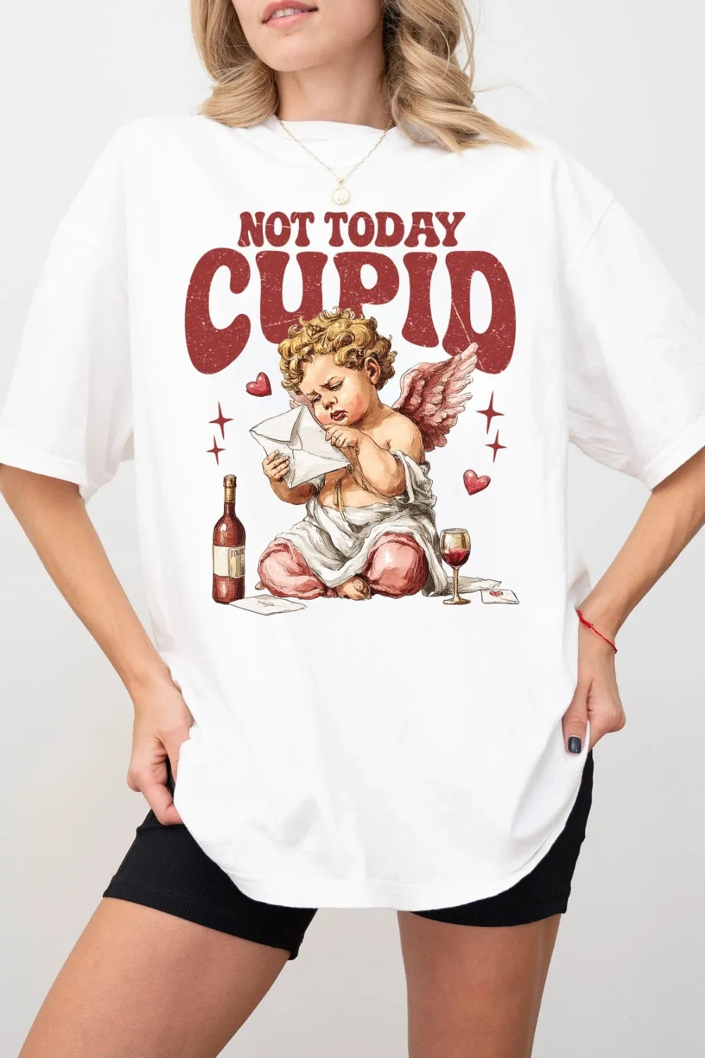 Not Today Cupid Reading Letter Tee For Women sold by Fancy Tees product image thumbnail 2