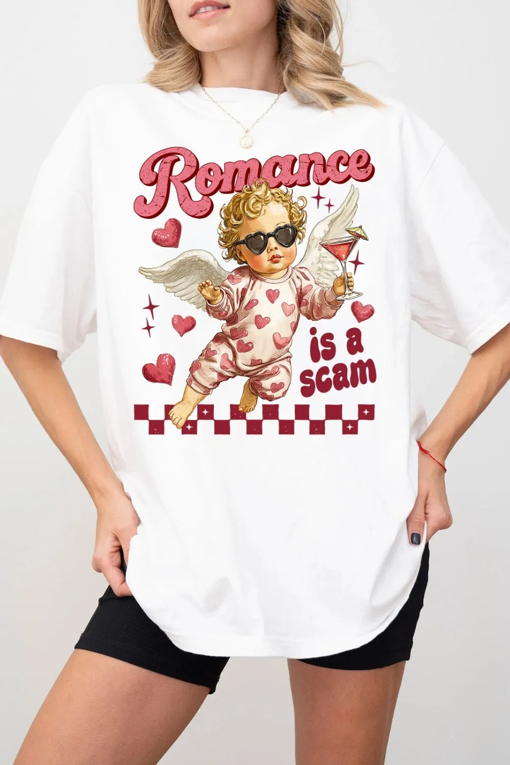 Romance Is A Scam Cupid Tee For Women sold by Fancy Tees product image thumbnail 2
