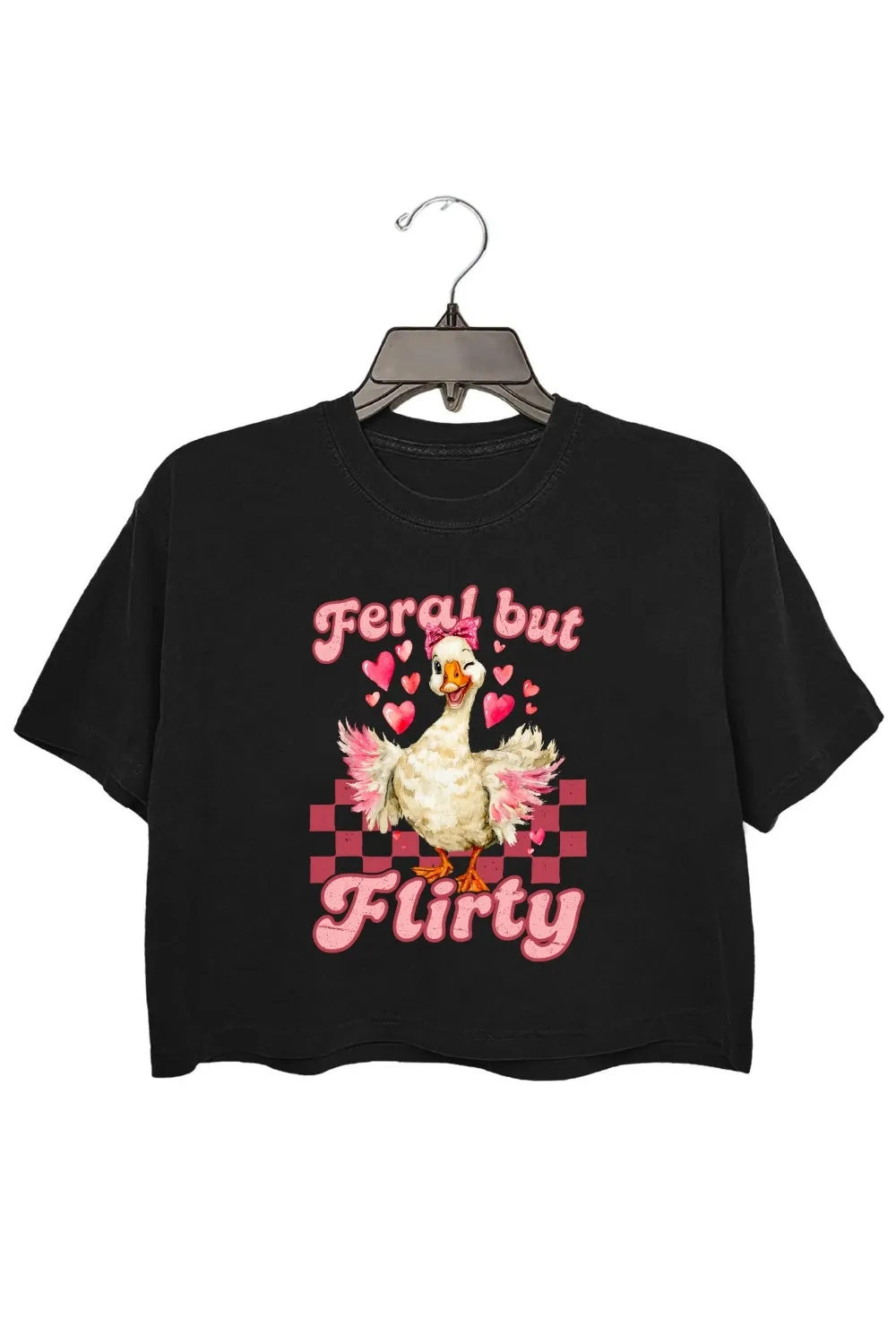 Feral But Flirty Goose Crop Top For Women sold by Fancy Tees product image thumbnail 3