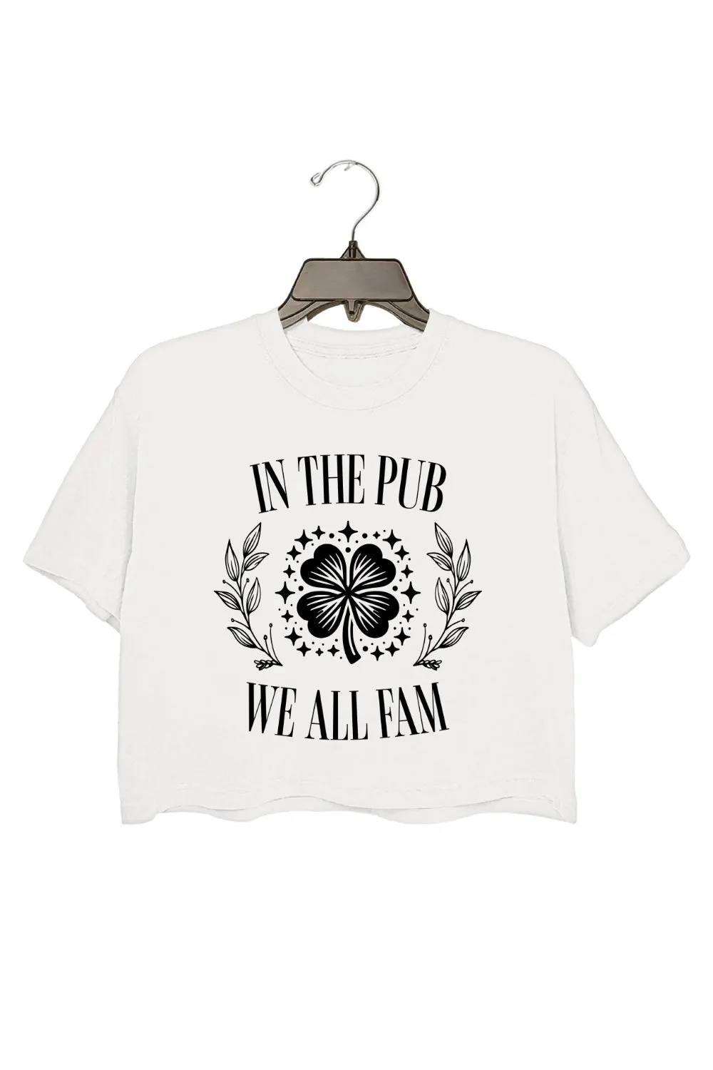 In the Pub We All Fam St Patricks Day Crop Top For Women sold by Fancy Tees product image thumbnail 2