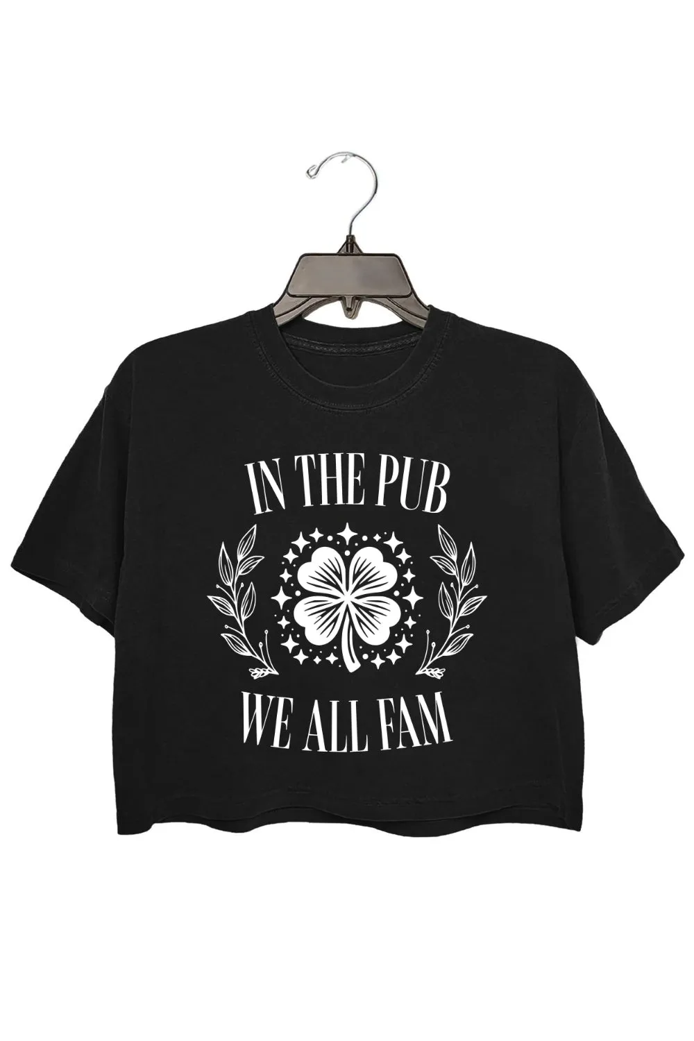 In the Pub We All Fam St Patricks Day Crop Top For Women sold by Fancy Tees product image thumbnail 3