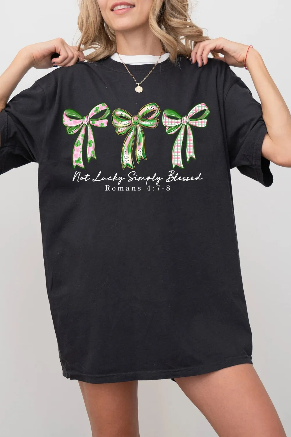 Not Lucky Simply Blessed St Patrick's Day Tee For Women sold by Fancy Tees product image thumbnail 3