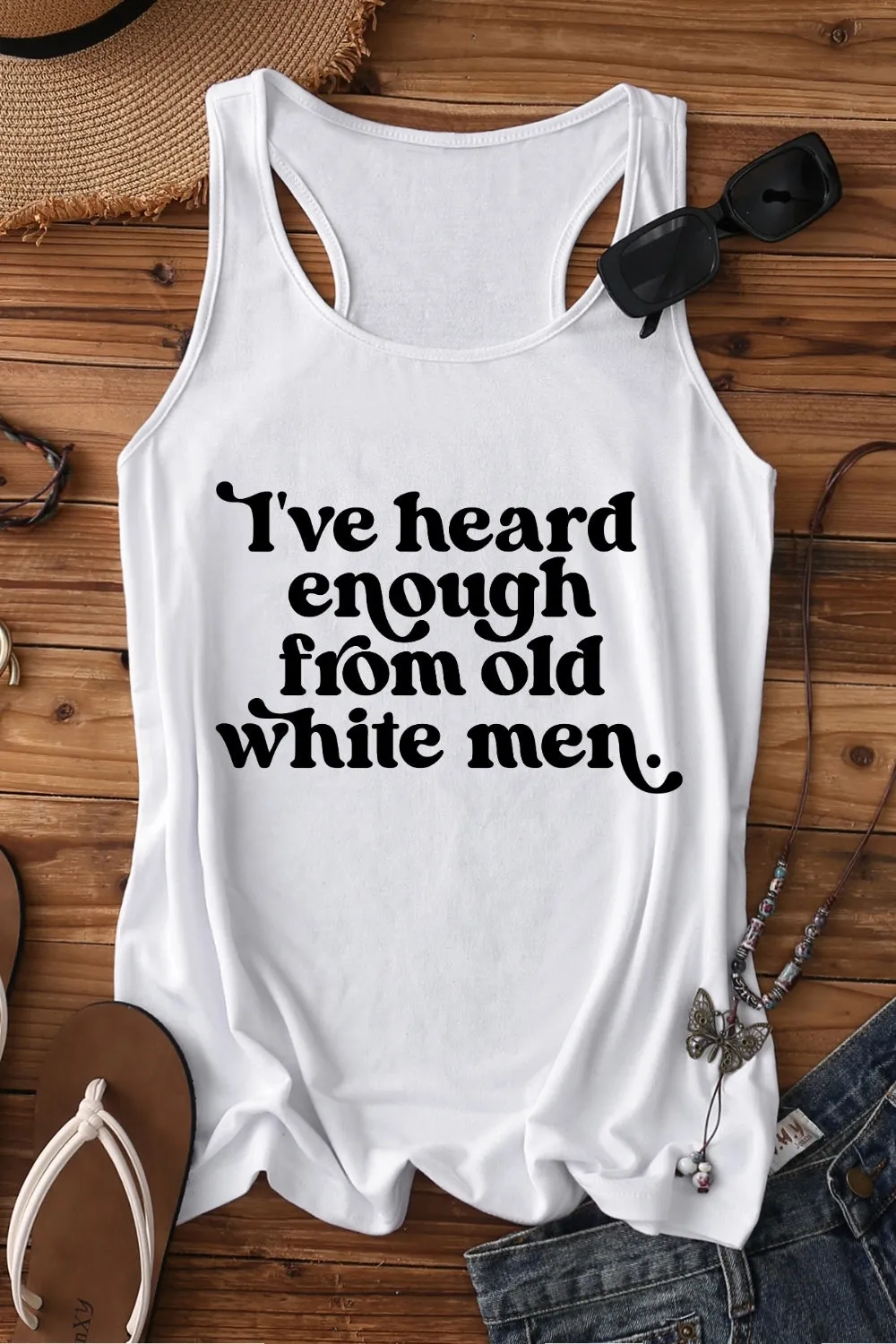 I've Heard Enough from Old White Men Retro Tank Top For Women sold by Fancy Tees product image thumbnail 2