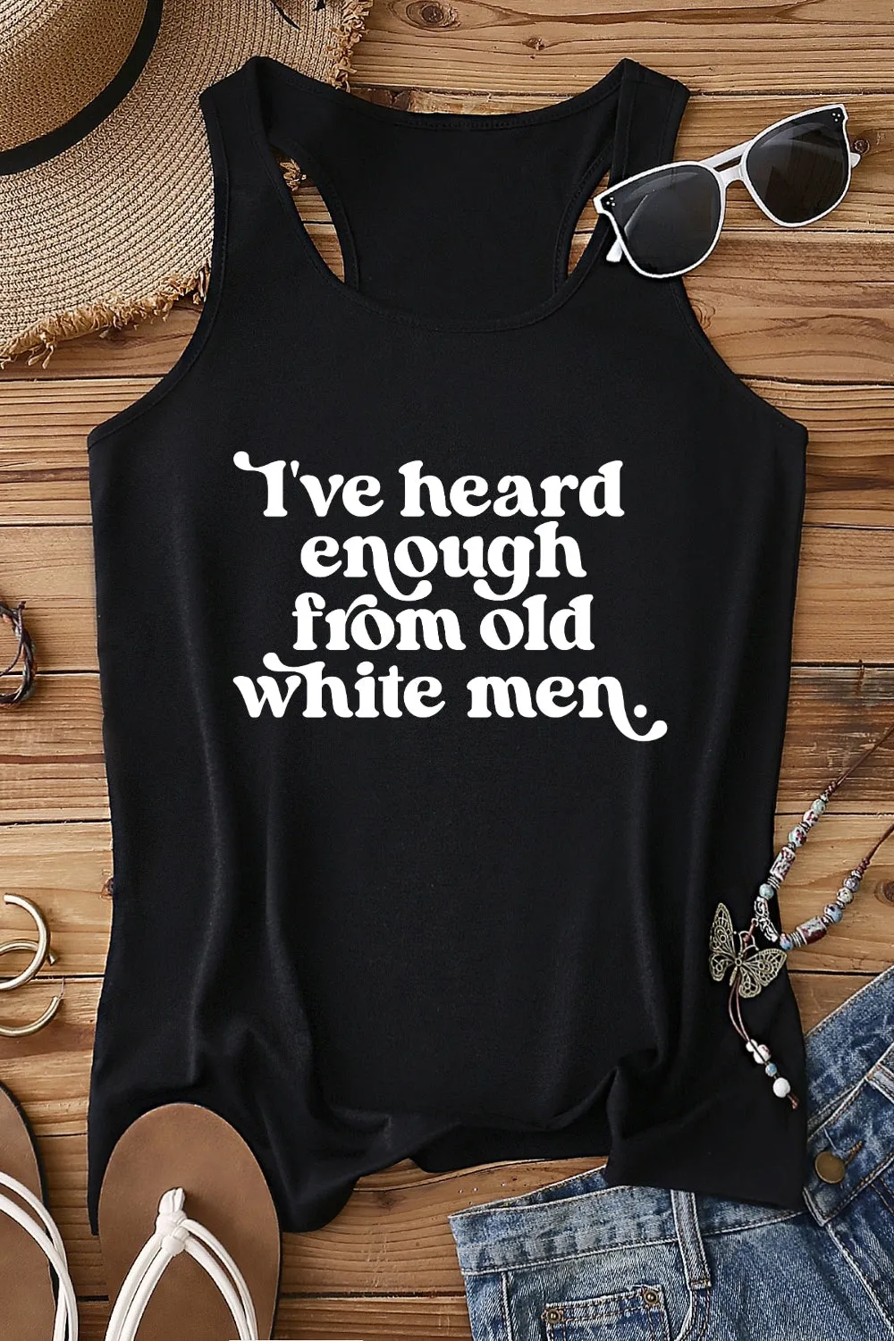 I've Heard Enough from Old White Men Retro Tank Top For Women sold by Fancy Tees product image thumbnail 3