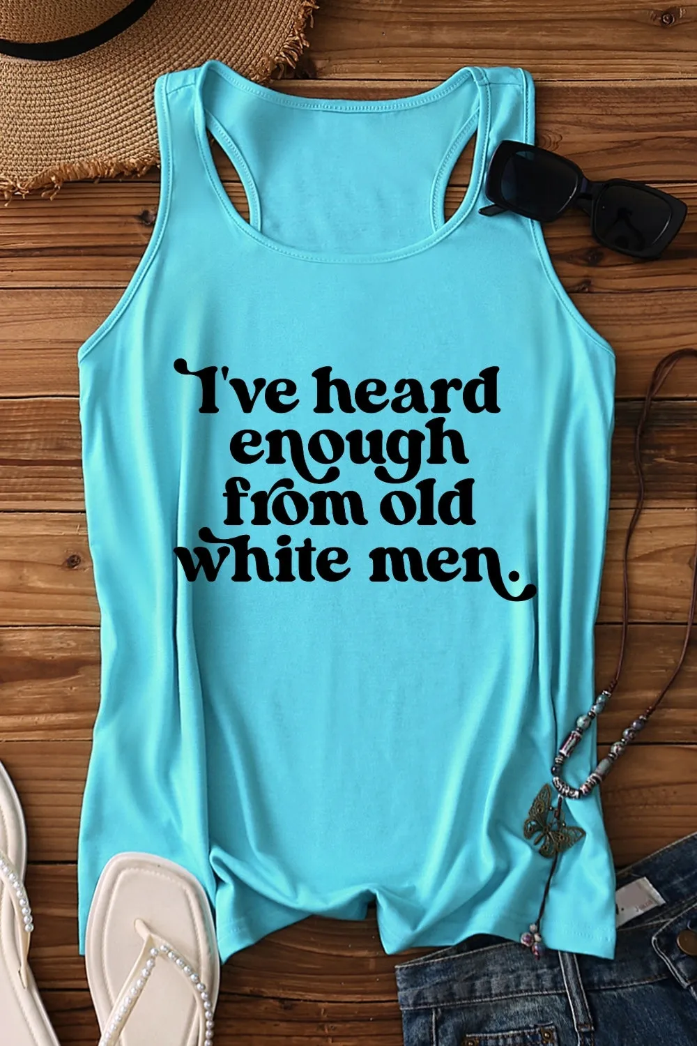 I've Heard Enough from Old White Men Retro Tank Top For Women sold by Fancy Tees product image thumbnail 4