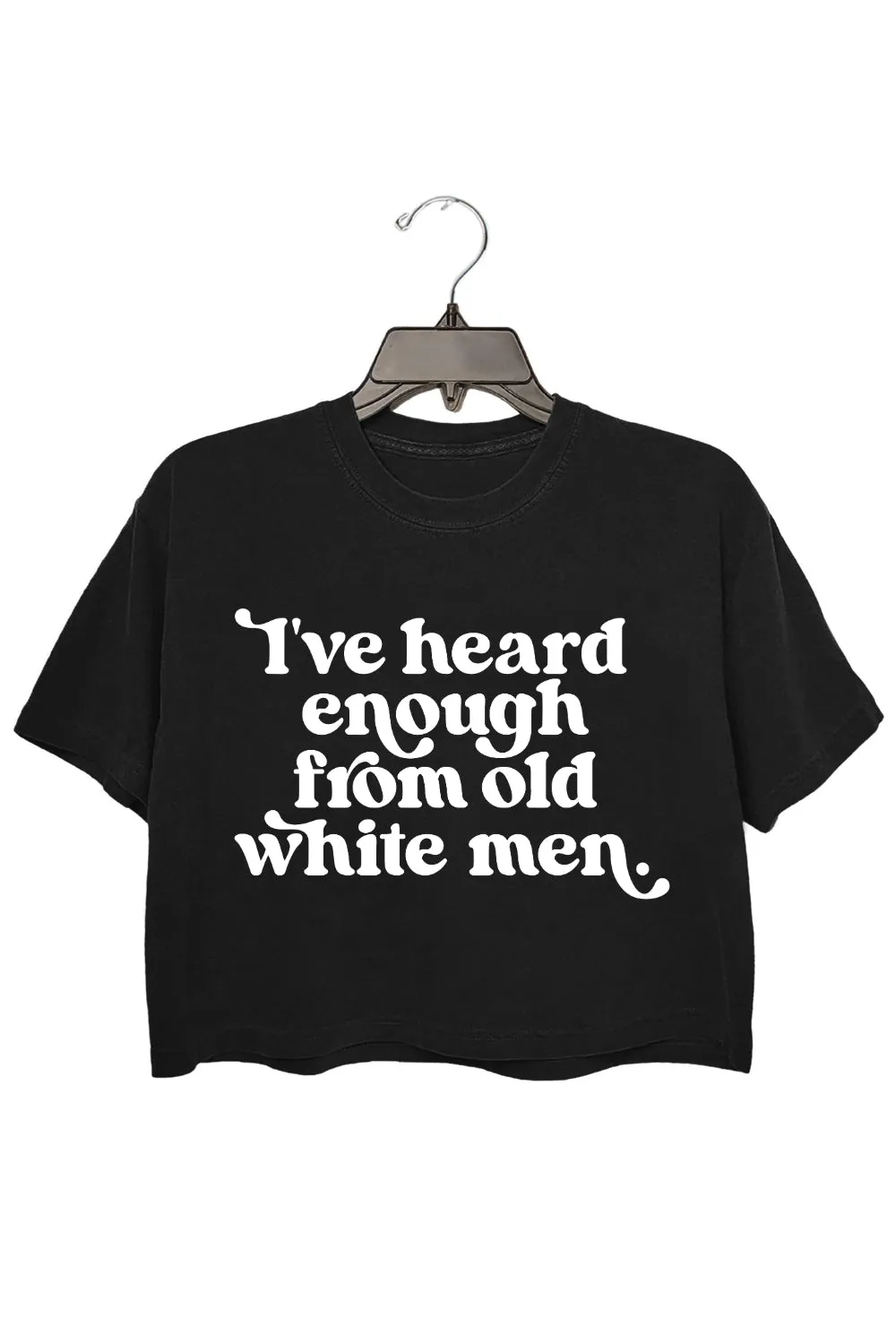 I've Heard Enough from Old White Men Retro Crop Tee For Women sold by Fancy Tees product image thumbnail 3