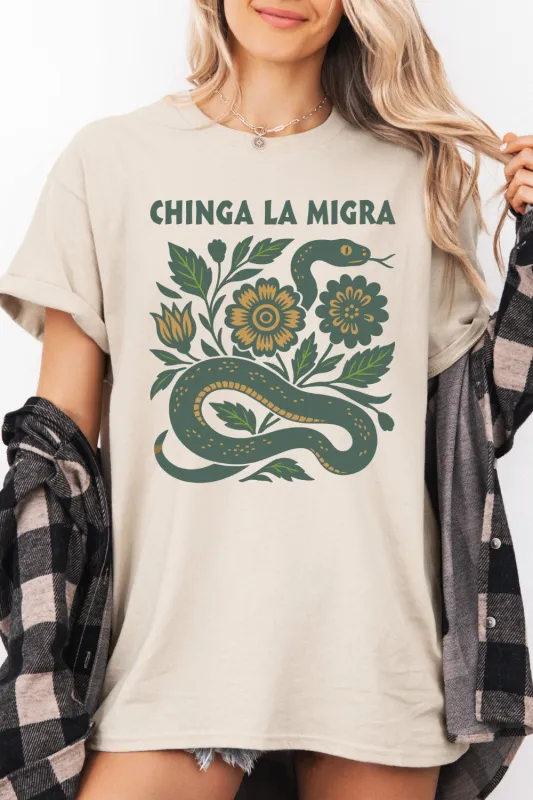 Chinga La Migra Snake Tee For Women sold by Fancy Tees
