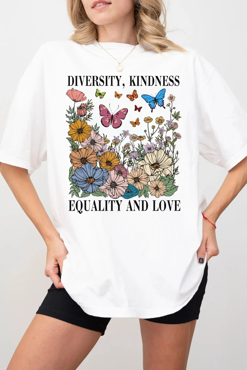 Diversity Kindness Garden Floral Tee For Women sold by Fancy Tees product image thumbnail 4