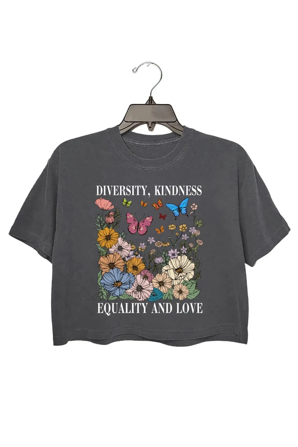 Diversity Kindness Garden Floral Crop Tee For Women sold by Fancy Tees