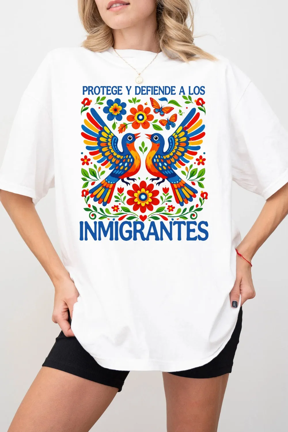 Protect Immigrants Birds Tee For Women sold by Fancy Tees product image thumbnail 2
