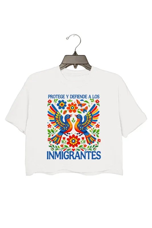 Protect Immigrants Birds Crop Tee For Women sold by Fancy Tees