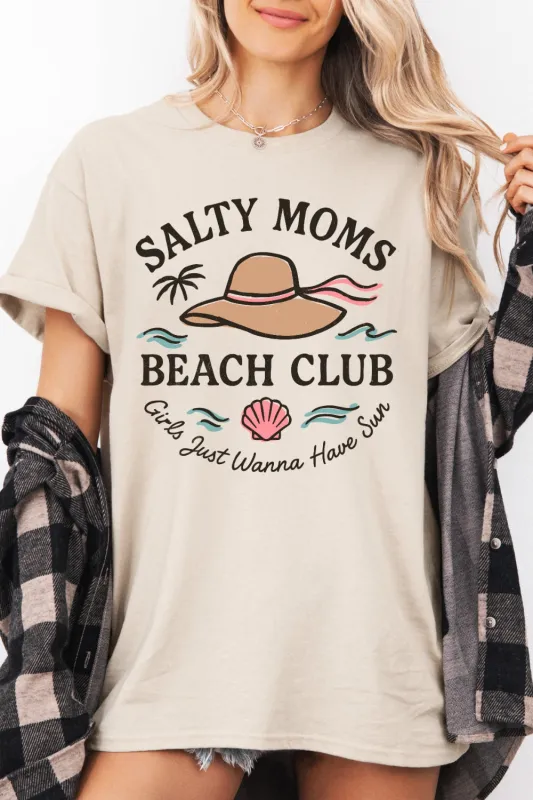 Salty Moms Beach Club Vacation Tee For Women sold by Fancy Tees