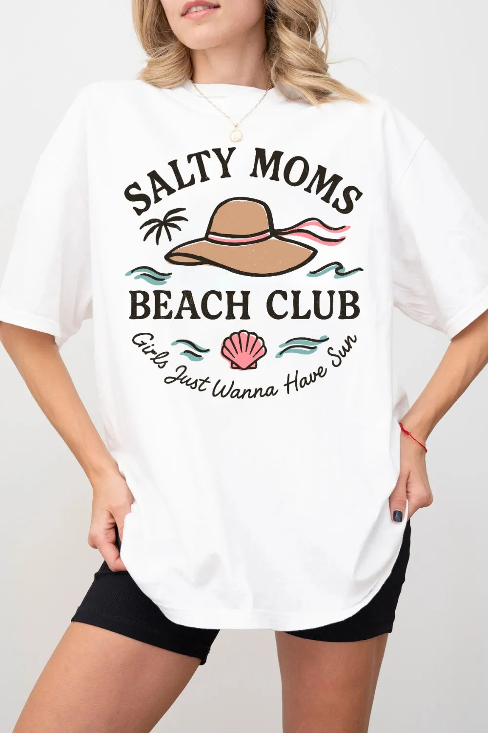 Salty Moms Beach Club Vacation Tee For Women sold by Fancy Tees product image thumbnail 2