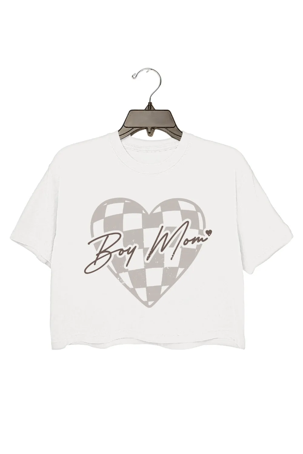 Boy Mom Heart Crop Tee For Women sold by Fancy Tees