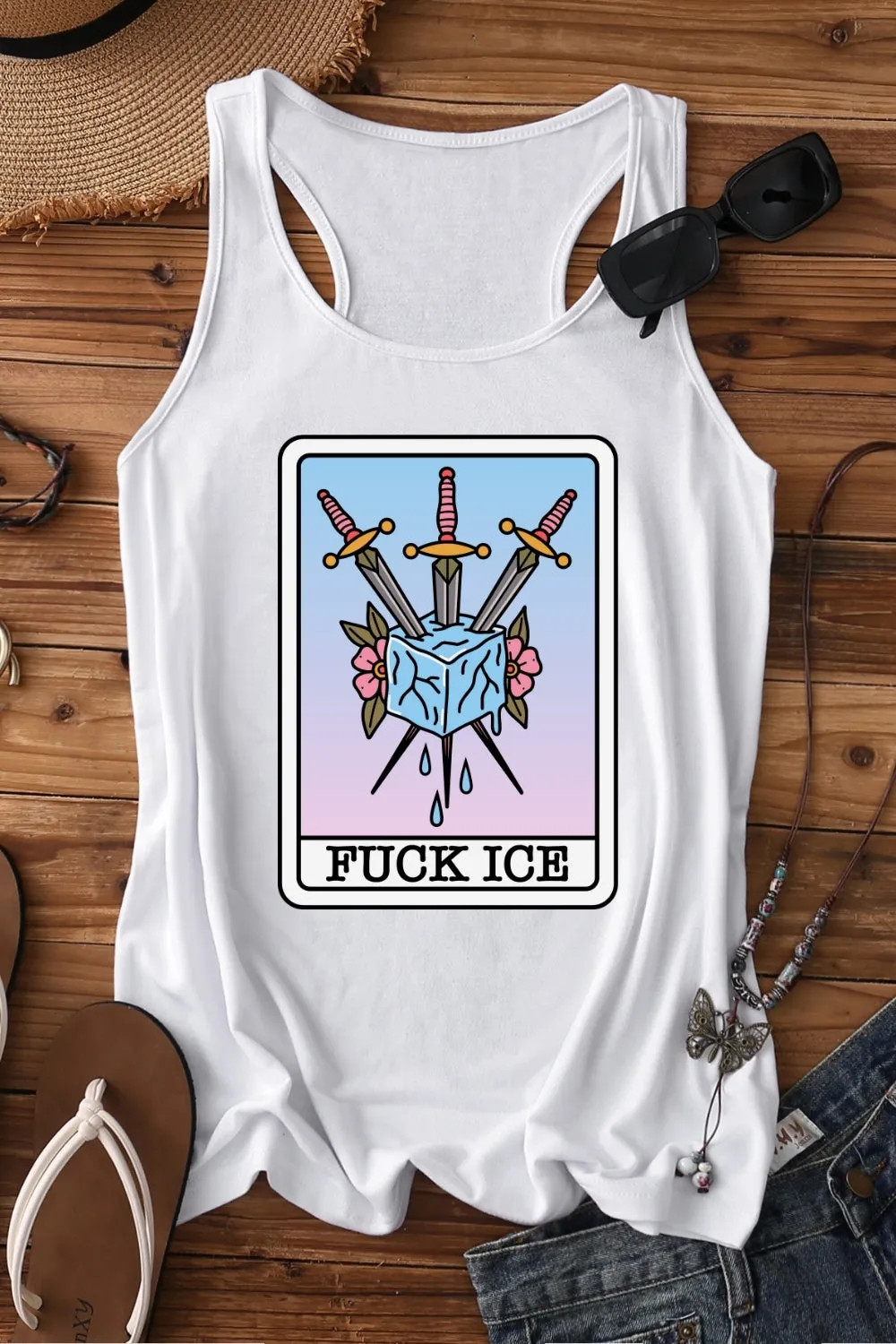F*ck Ice Tarot Card Tank Top For Women sold by Fancy Tees product image thumbnail 2