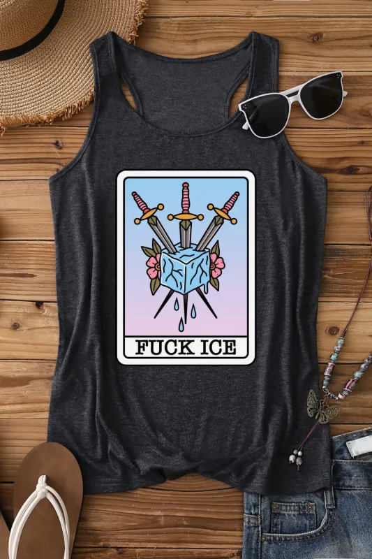 F*ck Ice Tarot Card Tank Top For Women made by Fancy Tees
