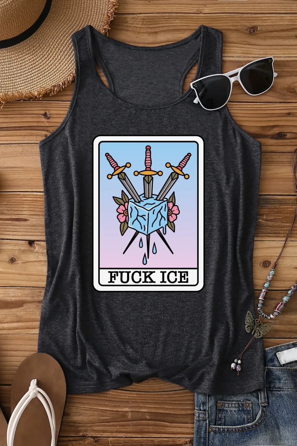 F*ck Ice Tarot Card Tank Top For Women sold by Fancy Tees