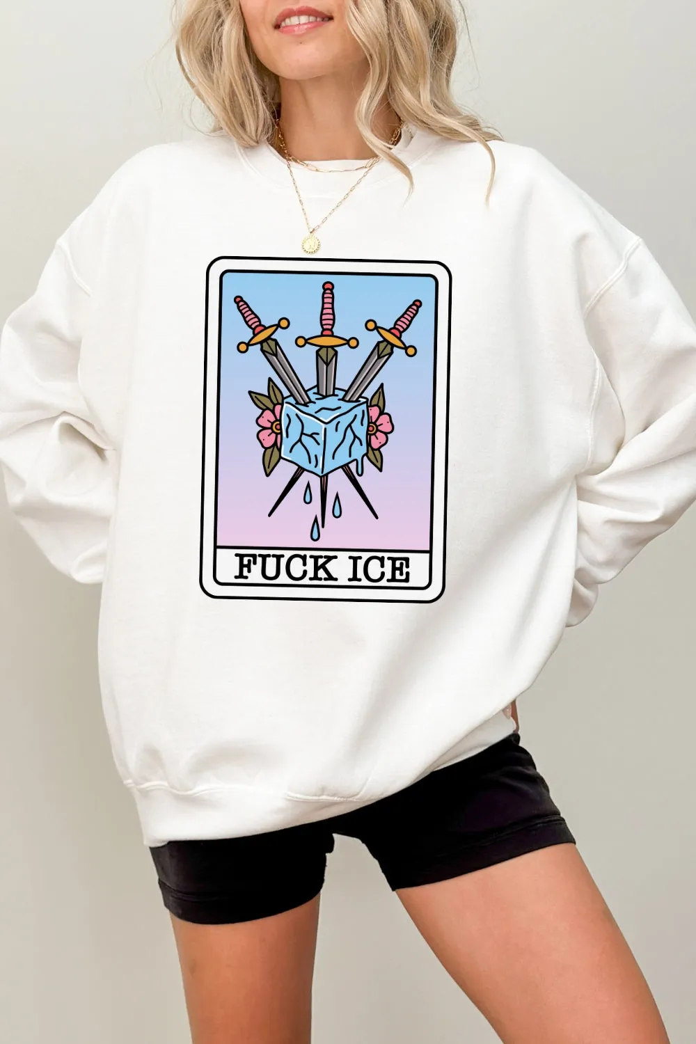 F*ck Ice Tarot Card Sweatshirt For Women sold by Fancy Tees product image thumbnail 5