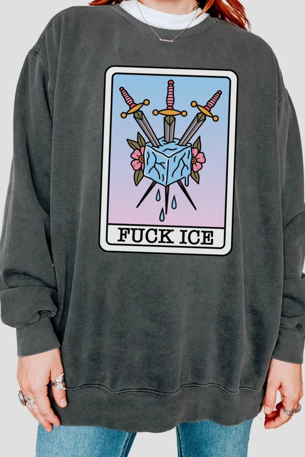 F*ck Ice Tarot Card Sweatshirt For Women sold by Fancy Tees