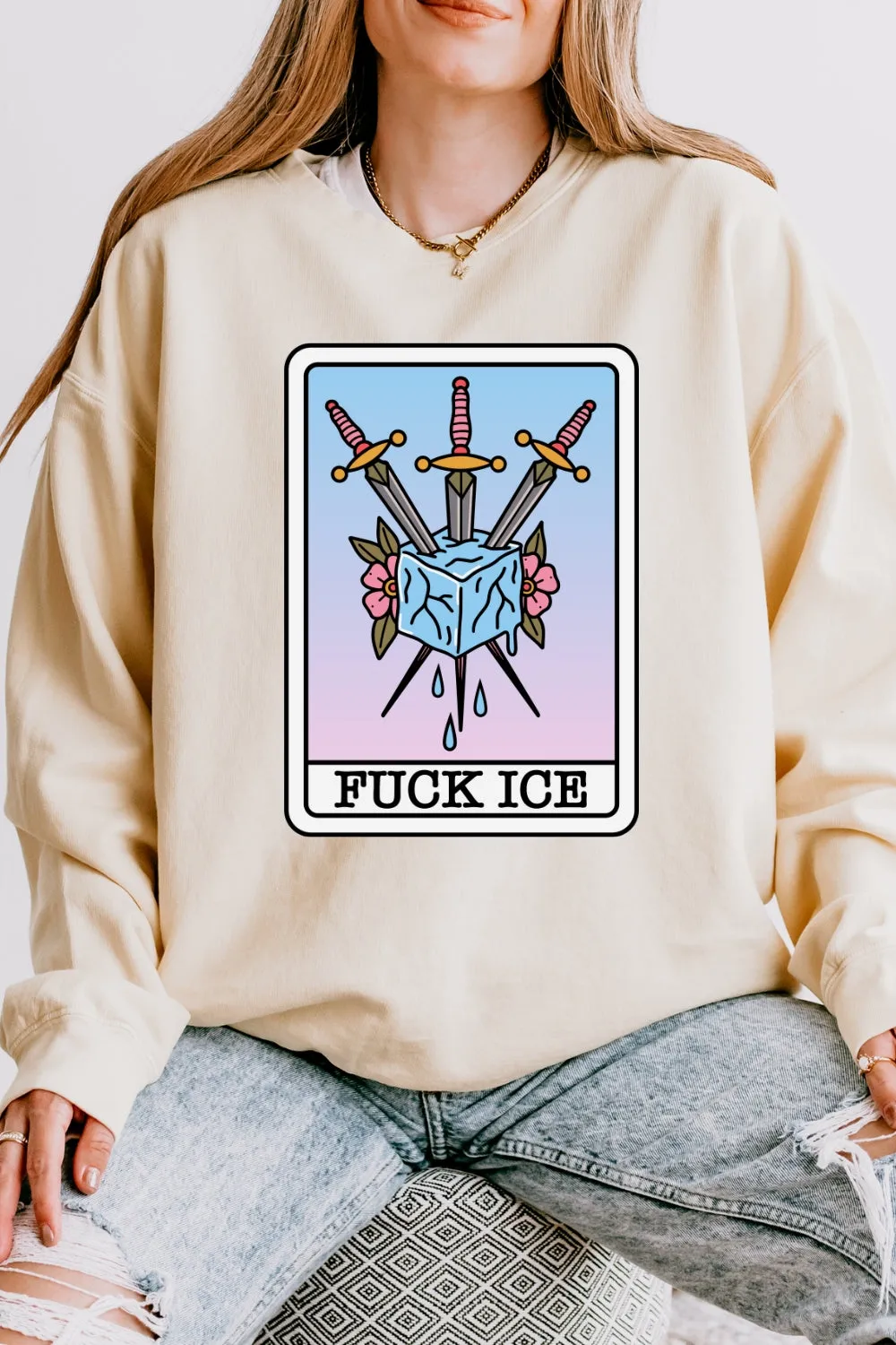 F*ck Ice Tarot Card Sweatshirt For Women sold by Fancy Tees product image thumbnail 2