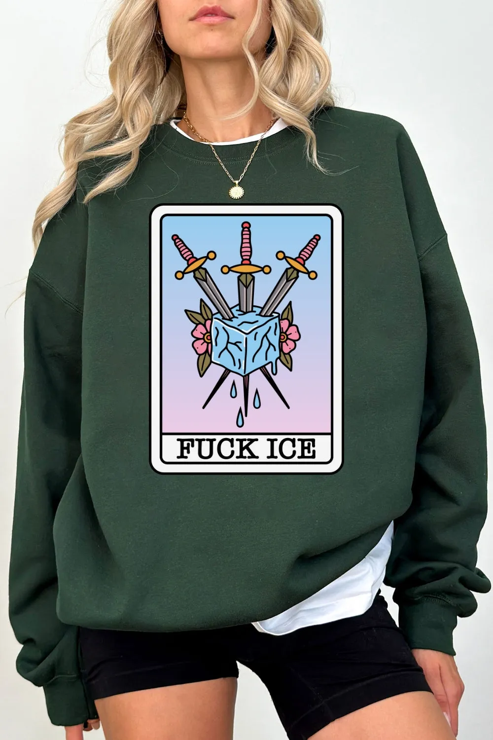 F*ck Ice Tarot Card Sweatshirt For Women sold by Fancy Tees product image thumbnail 3