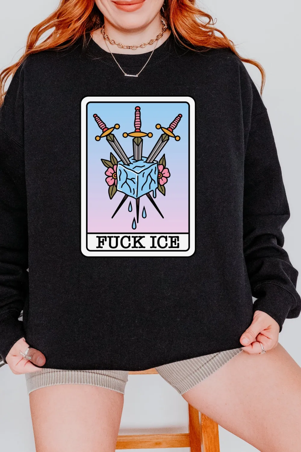 F*ck Ice Tarot Card Sweatshirt For Women sold by Fancy Tees product image thumbnail 4