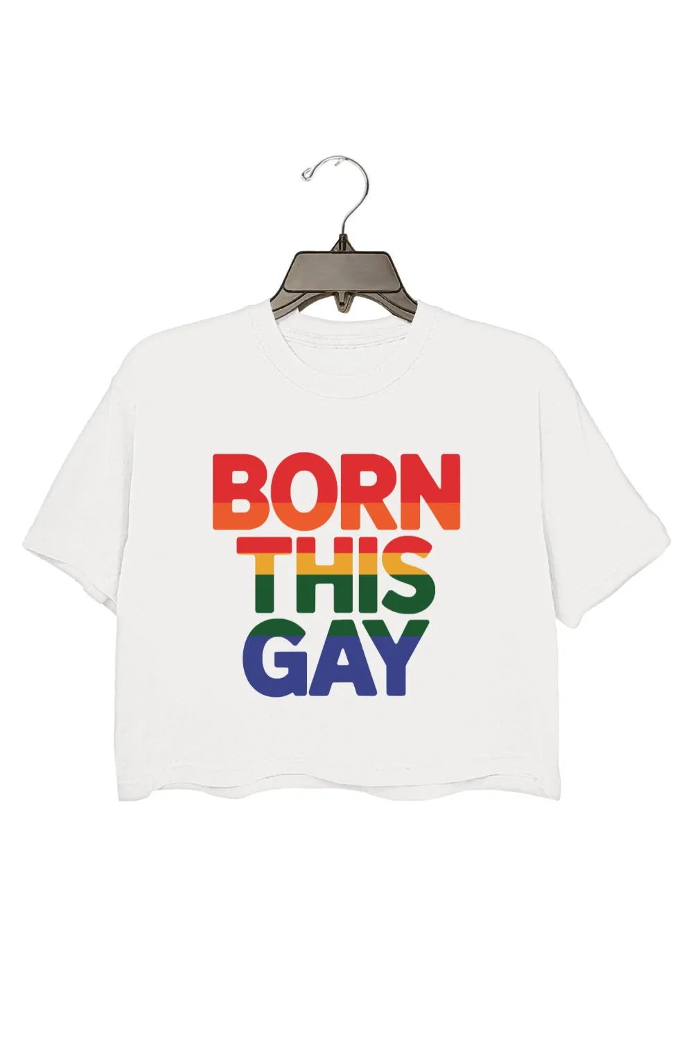 Born This Gay Rainbow Crop Tee For Women sold by Fancy Tees