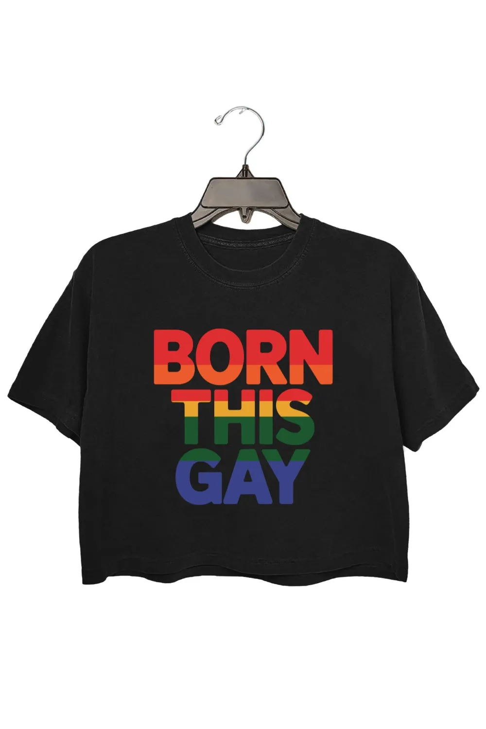 Born This Gay Rainbow Crop Tee For Women sold by Fancy Tees product image thumbnail 2