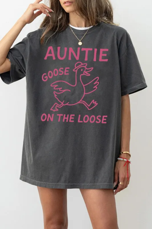 Auntie Goose On The Loose Tee For Women made by Fancy Tees