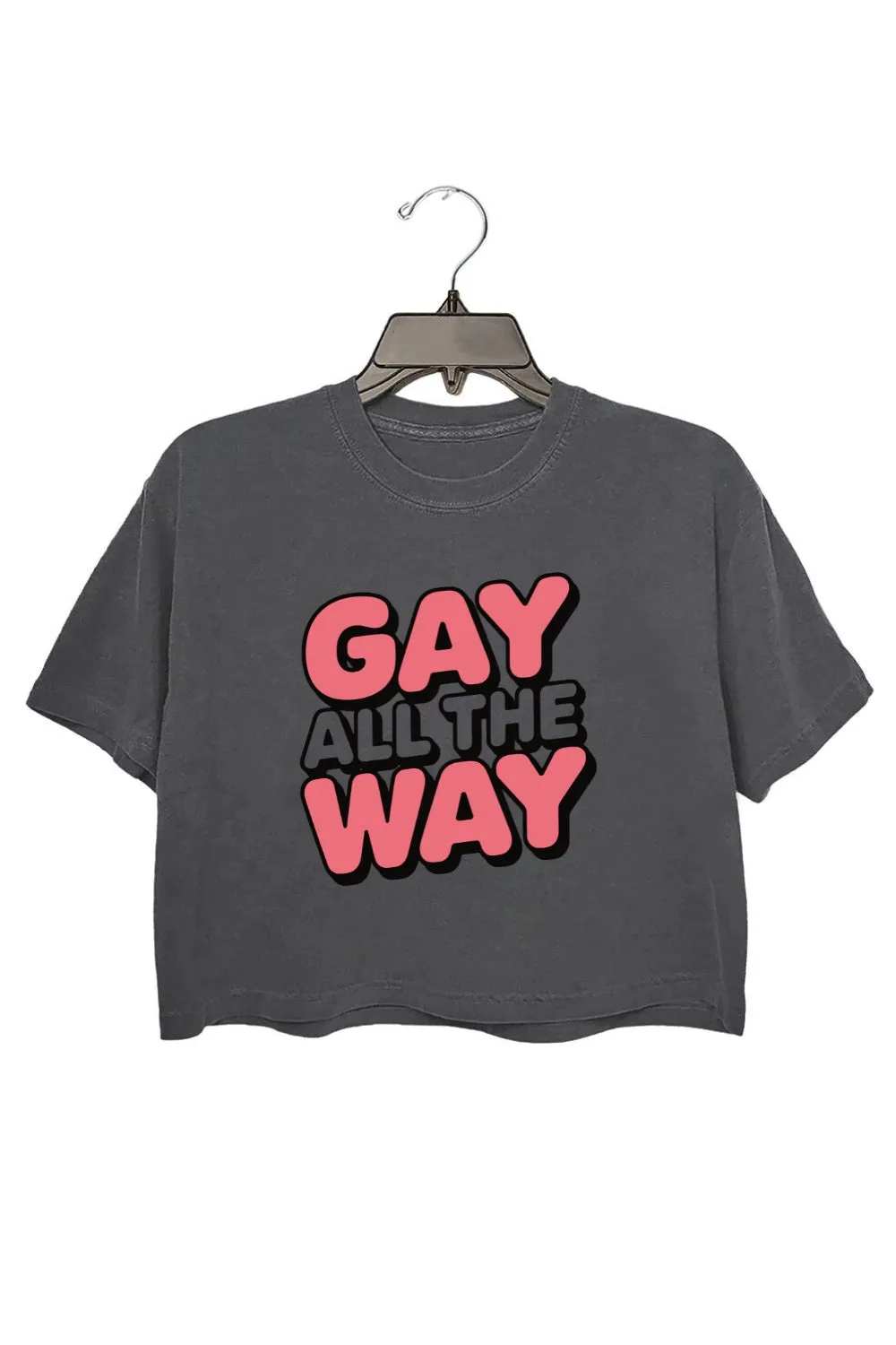 Gay All The Way Crop Tee For Women sold by Fancy Tees product image thumbnail 2