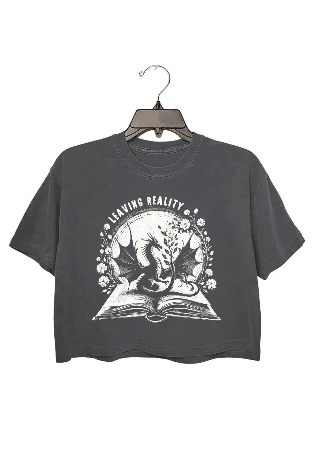 Fantasy Dragon Leaving Reality Crop Tee For Women sold by Fancy Tees