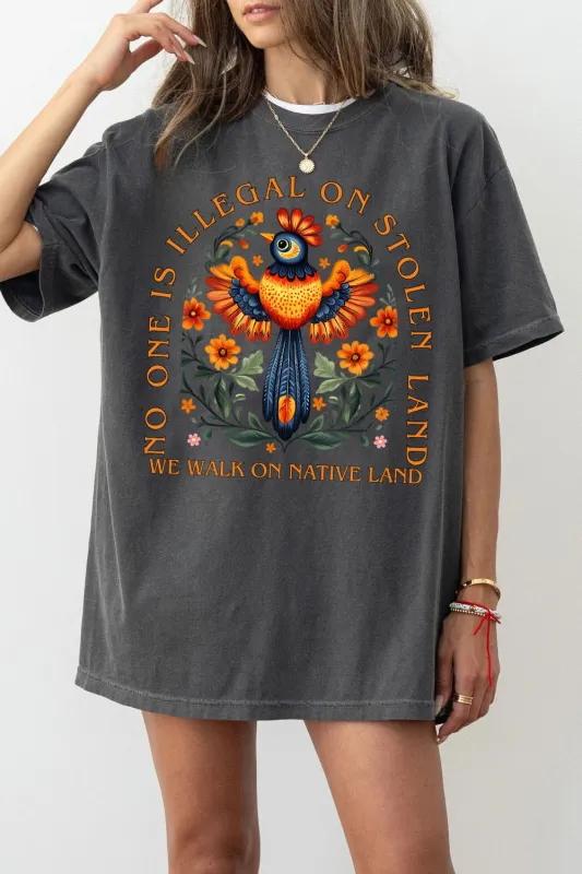 No One Is Illegal On Stolen Land Birds Tee For Women made by Fancy Tees