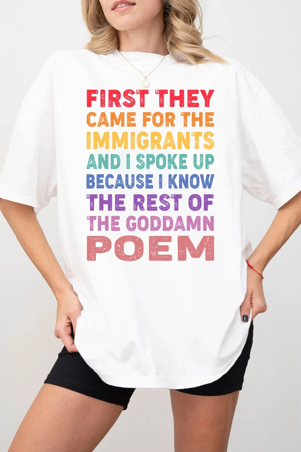 Support Immigrants Funny Saying Tee For Women sold by Fancy Tees product image thumbnail 4