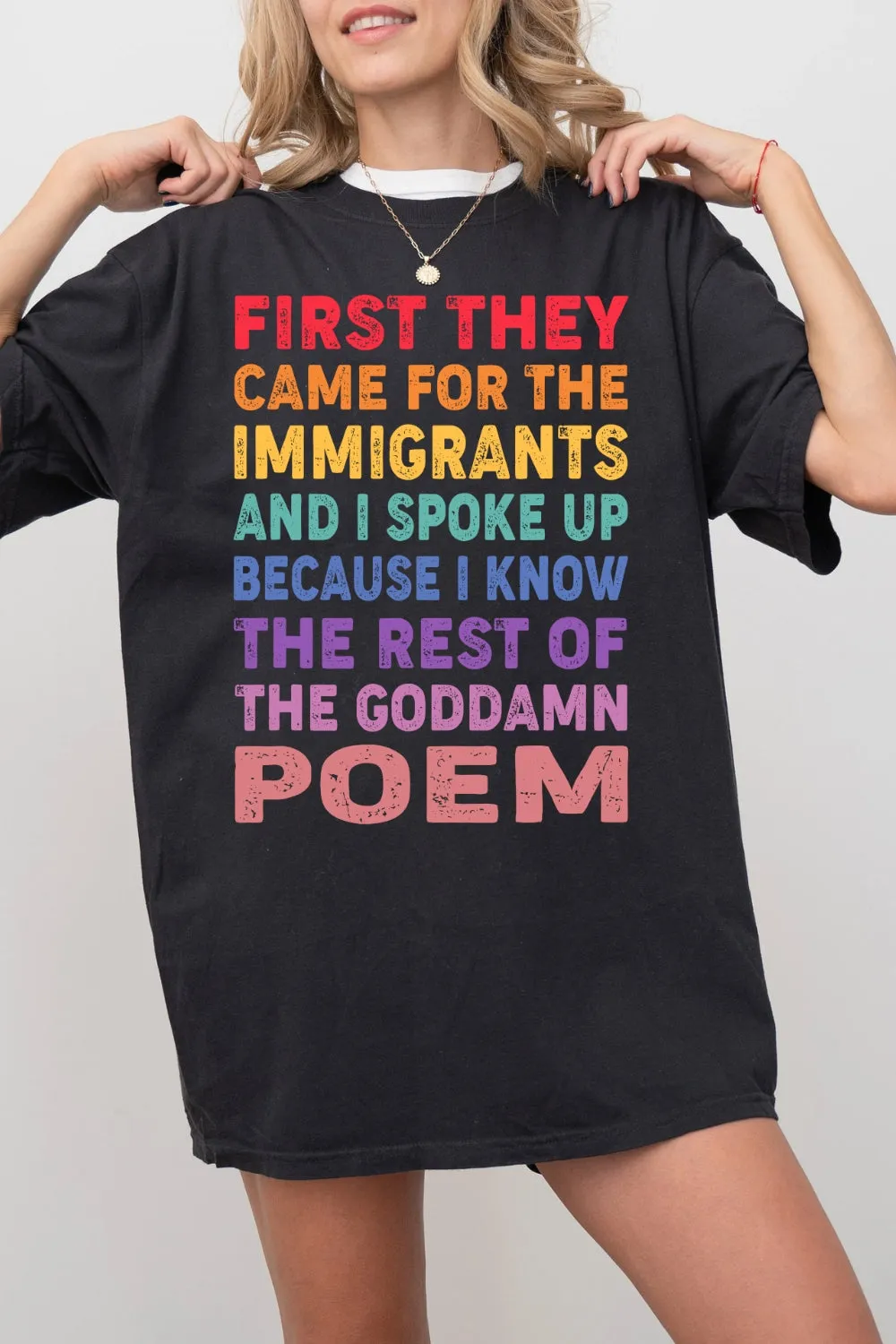 Support Immigrants Funny Saying Tee For Women sold by Fancy Tees product image thumbnail 3