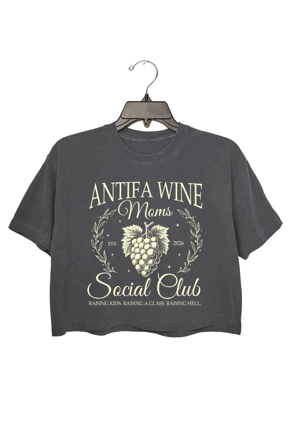 Antifa Wine Moms Social Club Crop Tee For Women sold by Fancy Tees